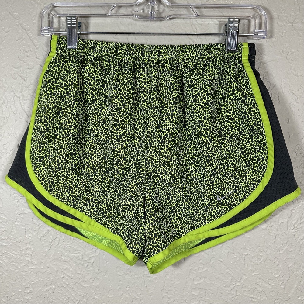 Nike Running Shorts Brief Lined Neon Green Women's Size S Workout Jogging Tempo